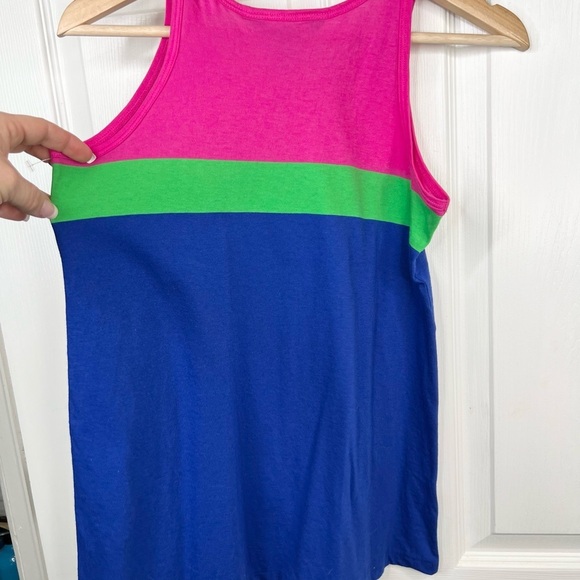 Polo Ralph Lauren Colorblock Tank Top Multicolor Casual Pink Blue Girls Size XL - Picture 5 of 8
